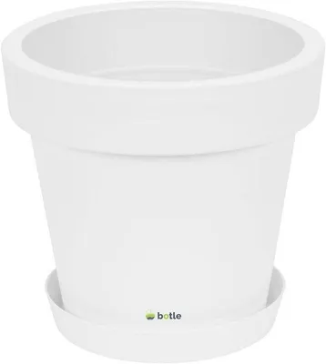 Produktbild von Pflanzentopf mit Untersetzer - 50 x 45,5 cm Weiß - Kunststoff Blumentopf