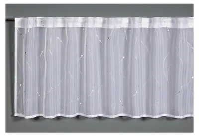 Produktbild von Bistrogardine Voile mit Foilprint, Weiß, 140 x 45 cm