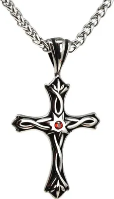 Produktbild von Lederkette Edelstahlkette 316L WIKINGER KREUZ 60 cm Edelstahl 05-04