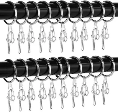Produktbild von 50 Stück Metallgordiringshaken, 30 mm Innendurchmesser, roestbeständige Metallgordiringshaken für Fensterrollo, Duschrollo, Bettrollo