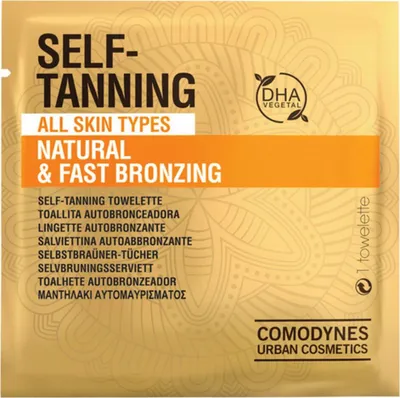 Obrázok produktu pre Samoopaľovacie osviežujúce obrúsky Natural & Fast Bronzing Comodynes (8 dávok)