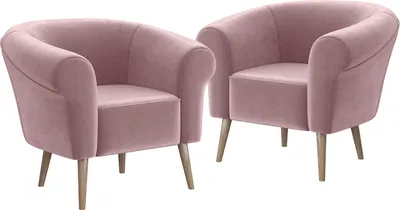 Produktbild von MEBLINI Sofa Sessel für Wohnzimmer 2er Set - Mini Lounge für zwei Personen - Sitzgarnitur - Polstergarnitur - EMILIA - 1+1 - Rosa Samt