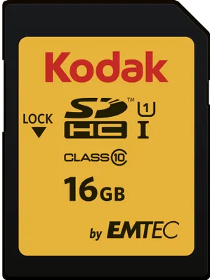 Produktbild von Kodak EKMSD16GHC10K SDHC Class 10 UHS-I U1 SDHC Speicherkarte, 16 GB, Class 10 / UHS-I