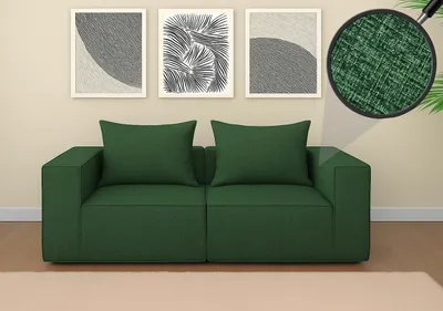 Produktbild von 2er-Sofa/Zubehör für Sofa MCW-O54, Couch 2-Sitzer Loungesofa, modular Stoff/Textil (300g/m²) 63x194x97cm  grün
