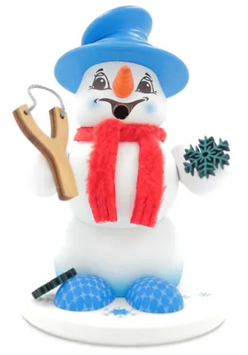 Produktbild von Kuhnert Erzgebirge - Schneemann Räuchermann,-figur,-männchen 13cm -Flockenwerfer