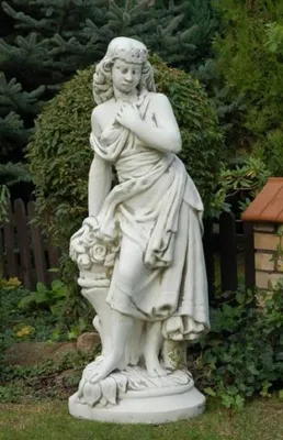 Zdjęcie produktu dla Casa Padrino Art Nouveau rzeźba ogrodowa dama szara h. 132 cm - Elegancka kamienna figura do dekoracji ogrodu - Akcesoria do dekoracji ogrodu w stylu barokowym i secesyjnym