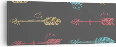 Produktbild von Bild auf Leinwand - Leinwandbild - Pfeil Feder - 140x50cm - Wand Bild - Wanddeko - Wandbilder - Leinwanddruck - Bilder - Kunstdruck - Wanddekoration - Leinwand bilder - Wandkunst - AB140x50-3874