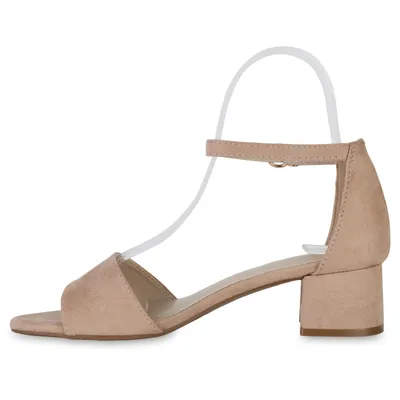 Produktbild von VAN HILL Damen Klassische Sandaletten Elegante Schuhe 841131, Farbe: Nude Velours, Größe: 36