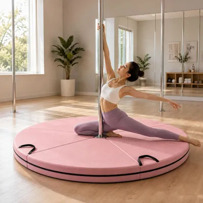Image de Tapis de réception pliable rond pour la pole dance, 120 cm