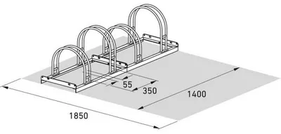 Produktbild von Fahrradständer Bogenparker 5054 | 4 Räder einseitig | B1400mm