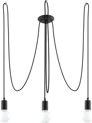 Image de FERRO 3 Suspension E27 Noir - Élégance moderne