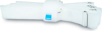 Produktbild von 10 x Klettkabelbinder 80 cm weiß - Klett / Flausch auf UNTERSCHIEDLICHEN SEITEN! - DS Metallöse Goodymax®