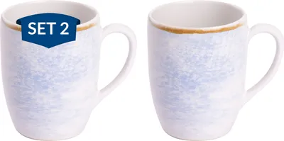 Produktbild von James Cooke Clouded Charm, Becher, 27 cl, 2 Stück, weiß/blau Steinzeug