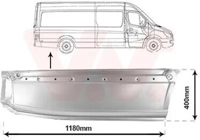 Produktbild von VAN WEZEL Seitenwand Reparaturblech passend für MERCEDES-BENZ SPRINTER 3,5-t Kasten (906) SPRINTER 3-t Kasten (906) SPRINTER 3,5-t Bus (906) für VW