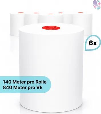 Produktbild von Handtuchrollen "Classico" 6 Rollen je SET, 2-lagig, 140m je Rolle, 100% Zellstoff, für Blanc Cosmos Handtuchspender : Verpackungseinheiten - 1 Set Verpackungseinheiten: 1 Set