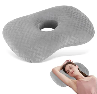 Produktbild von Ergonomisches Piercing Donutkissen 44x32x8 cm - Für Ohrenschmerzen und Seitenschläfer
