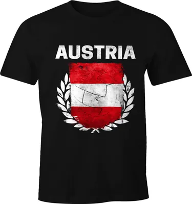 Produktbild von EM WM T-Shirt Herren Fußball Österreich Flagge Vintage Fanshirt MoonWorks®  XS