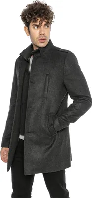 Produktbild von Red Bridge Herren Mantel Trenchcoat Jacke Wool Jacket Slim-Fit Transformable