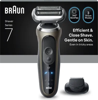 Produktbild von Braun Series 7 72-C1200s, Schwarz, Bronze, Edelstahl, Tasten, Normal, LED, Wechselstrom/Batterie, Lithium-Ion (Li-Ion)