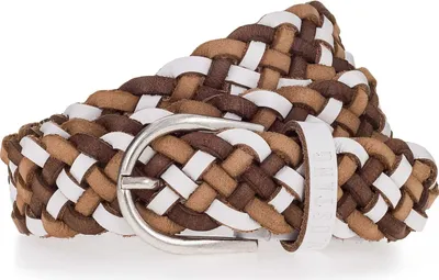 Produktbild von MUSTANG Leder Gürtel Braided Leather Belt W90 White - Varied hellbraun