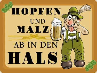 Produktbild von vianmo Holzschild 30x40 cm Hopfen und Malz ab in den Hals