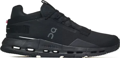 A black ON Running Cloudnova 2 sneaker shown from the side.