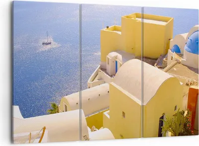 Produktbild von Bild auf Leinwand - Leinwandbild - Haus wohnung gebäude griechenland - 105x70cm - Wand Bild - Wanddeko - Leinwanddruck - Bilder - Kunstdruck - Leinwand bilder - Wandkunst - CE105x70-1056