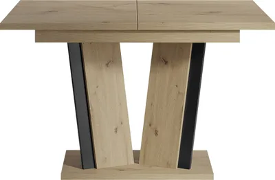 Produktbild von MIRJAN24 Ausziehbarer Tisch Doha II, Esszimmer Esstich, Rechteck, 120-160 cm (Farbe: Artisan / Schwarz)
