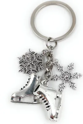Produktbild von Onwomania - Schlittschuhe Schneeflocke Eisflocke  - Schlüsselanhänger aus Metall, ideal als Geschenk z.B. für den besten Freund, die beste Freundin, Mama - Für Männer, Frauen & Kinder