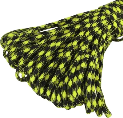 Produktbild von 15m Farbe-001 gelb-schwarz Paracord 550 Fallschirmschnur Nylonleine