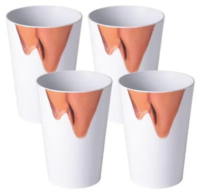 Produktbild von AWAVE®  Trinkbecher 400 ml rPET Set 4-teilig, mit Eichstrich