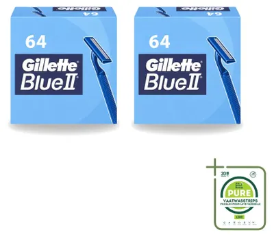Productafbeelding van 2 x Gillette Blue II wegwerpscheermesjes - grootverpakking - 2 stuks