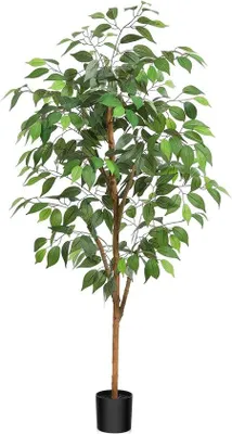 Immagine prodotto di Albero finto di ficus, altezza 120 cm, tronco in legno, da interno, decorazione