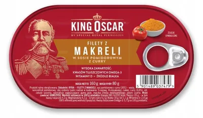 Obrázok produktu pre Filet z makreli w sosie pomidorowo-curry 160 g