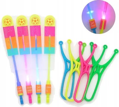 Zdjęcie produktu dla Zestaw 4X Helikopter Latający Świecący Proca Led Zabawka Dla Dzieci Prezent