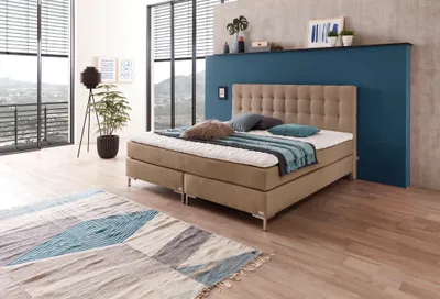 Produktbild von Boxspringbett WELCON ROCKSTAR® 140x200 cm Härtegrad H2/H3 hellbraun