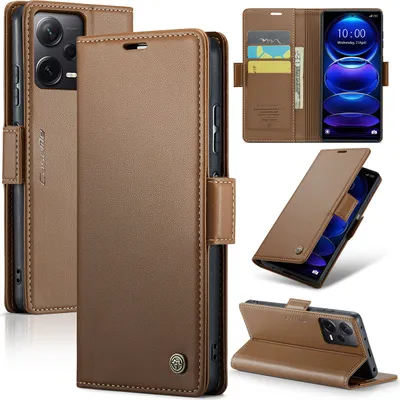 Immagine prodotto di Custodia Redmi Note 12 Pro+, Portafoglio in pelle con funzione stand per Xiaomi Redmi Note 12 Pro+ Marrone
