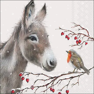 Produktbild von Ambiente Serviette Donkey And Robin 20 Stk 33x33 cm Tischdeko Papierservietten