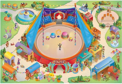 Image de CIRQUE Tapis tissé pour enfants