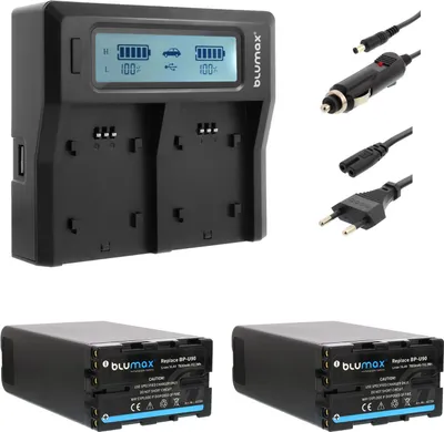 Produktbild von 2x Akku + Lader für Sony BP-U90 BP-U30 BP-U60 BP-U95 7800 mAh (14,4V)