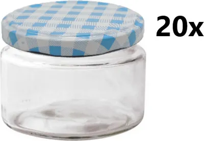 Obrázok produktu pre Kuchynské sklo 265 ml POMA číre 20 ks VČETNE ČISTO MODRÝCH SVETLÝCH KÁV, Počet kusov v balení: 20