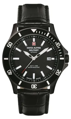 Produktbild von Swiss Alpine Military Herren Uhr Analog Quarz 7022.1577SAM Leder