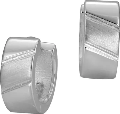 Produktbild von SilberDream Creolen für Damen 925 Silber silber Schliff Ohrringe 14mm SDO387J