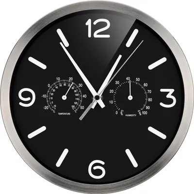 Image de BRESSER MyTime DCF Thermo-/ Hygro- Horloge murale 25cm noir 8020315CM3000