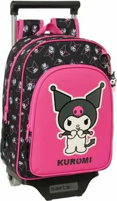 Immagine prodotto di Safta Kuromi Zaino con rotelle nero, rosa nero, rosa taglia unica