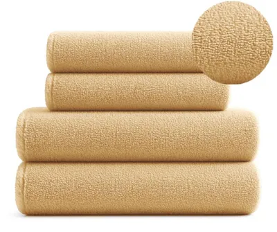 Produktbild von Handtuch Set - 100% Baumwolle - 420g/m2 - 2x50x90 cm, 2x70x140 cm - Extra Saugfähig - Beige - hohe Grammatur - Diana
