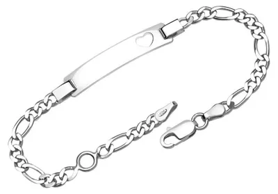 Image de Bracelet en argent 925 avec motif cœur, longueur au choix (16-19 cm)