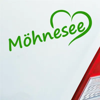 Produktbild von Auto Aufkleber Möhnesee Sauerland HSK Soest Herz Stadt Liebe Love 20x8 cm Hellgrün Sticker Heckscheibenaufkleber