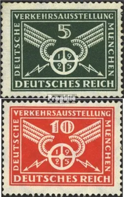 Produktbild von Briefmarken Deutsches Reich 1925 Mi 370X-371X (kompl.Ausg.) gestempelt Verkehrsaustellung