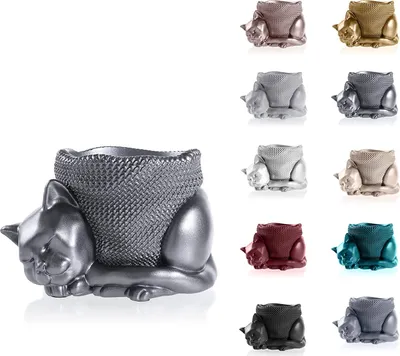 Produktbild von CONCRETTE Blumentopf aus Beton Sleepy Cat | Ø 12 cm | Stahl | Zement-Pflanzkübel | Handgefertigt in der EU